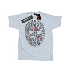 Friday 13th Mens Jason Text Mask T-Shirt / Sports Grey